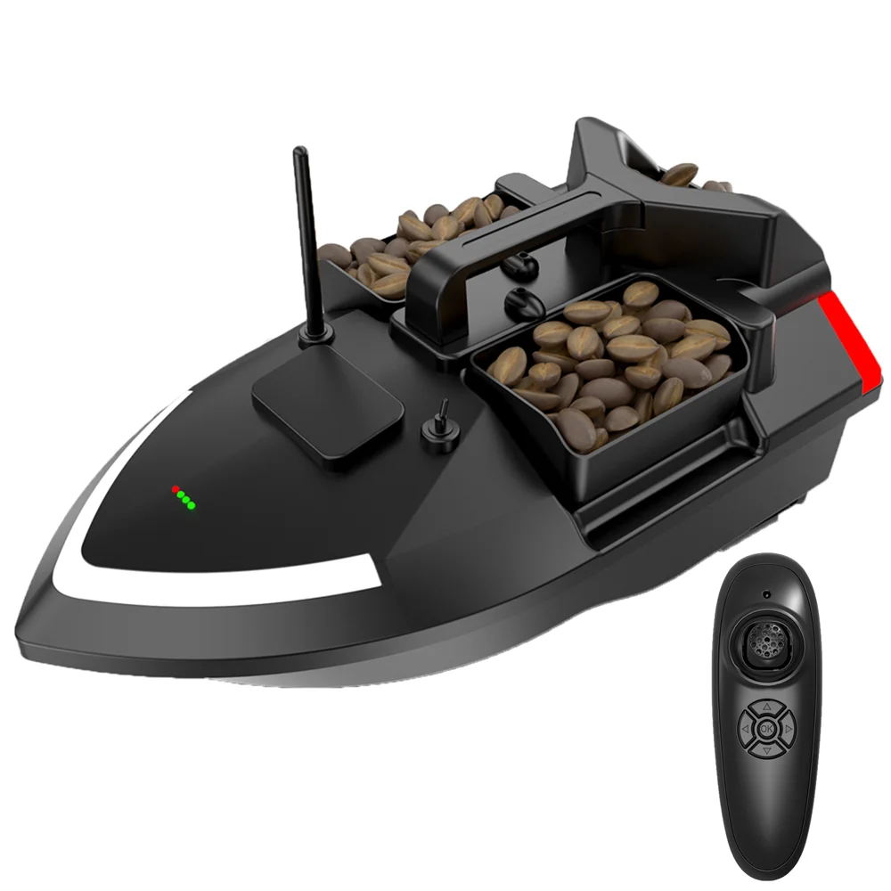 flytecRC  V801 RC Fishing Bait Boat With 3 Feed Tanks Fixed Speed Driving Night Light & Turn Signa