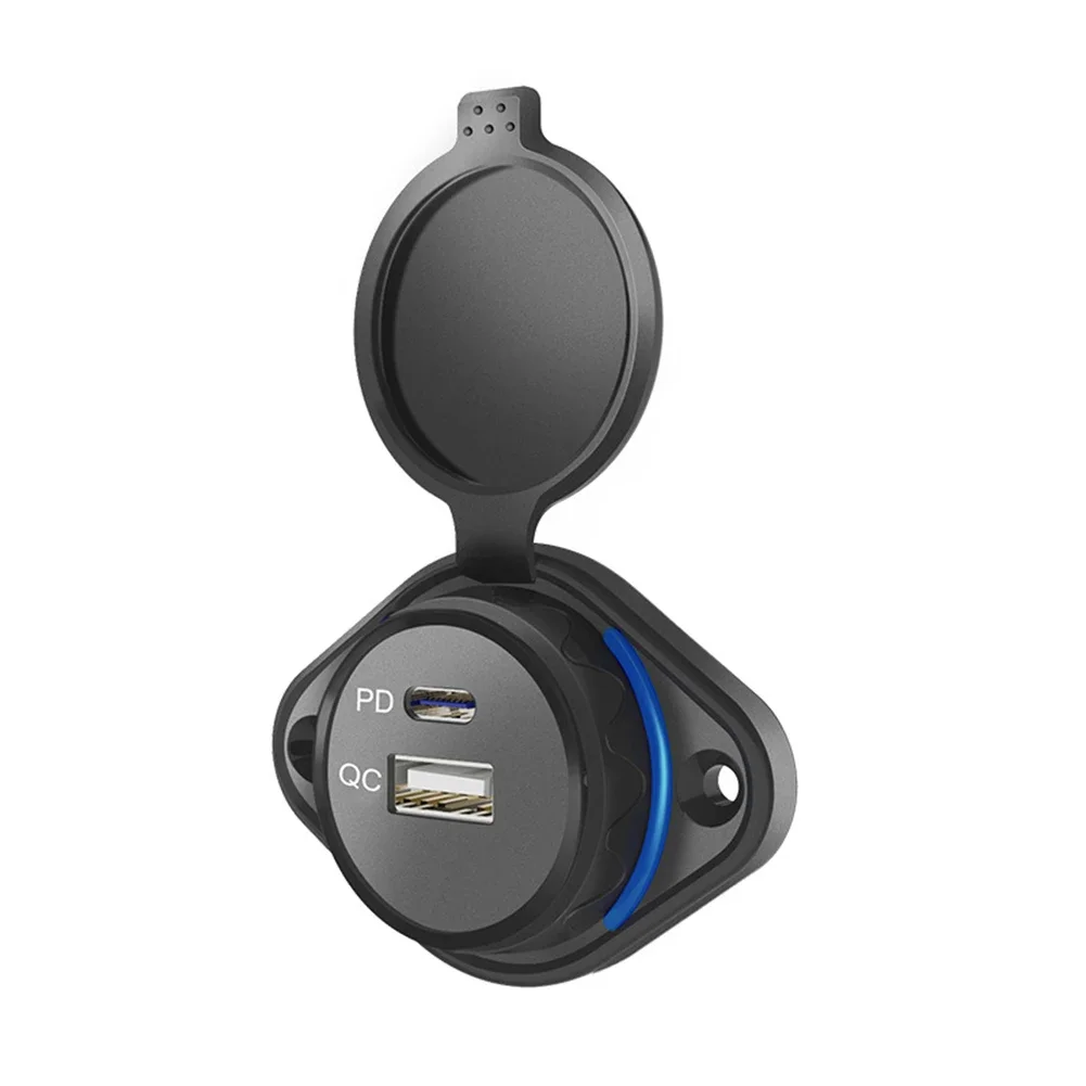 DC 12V 24V 48W Bus Dual Fast Charging Double USB C PD 30W QC 3.0 18W Car Charger Socket Port