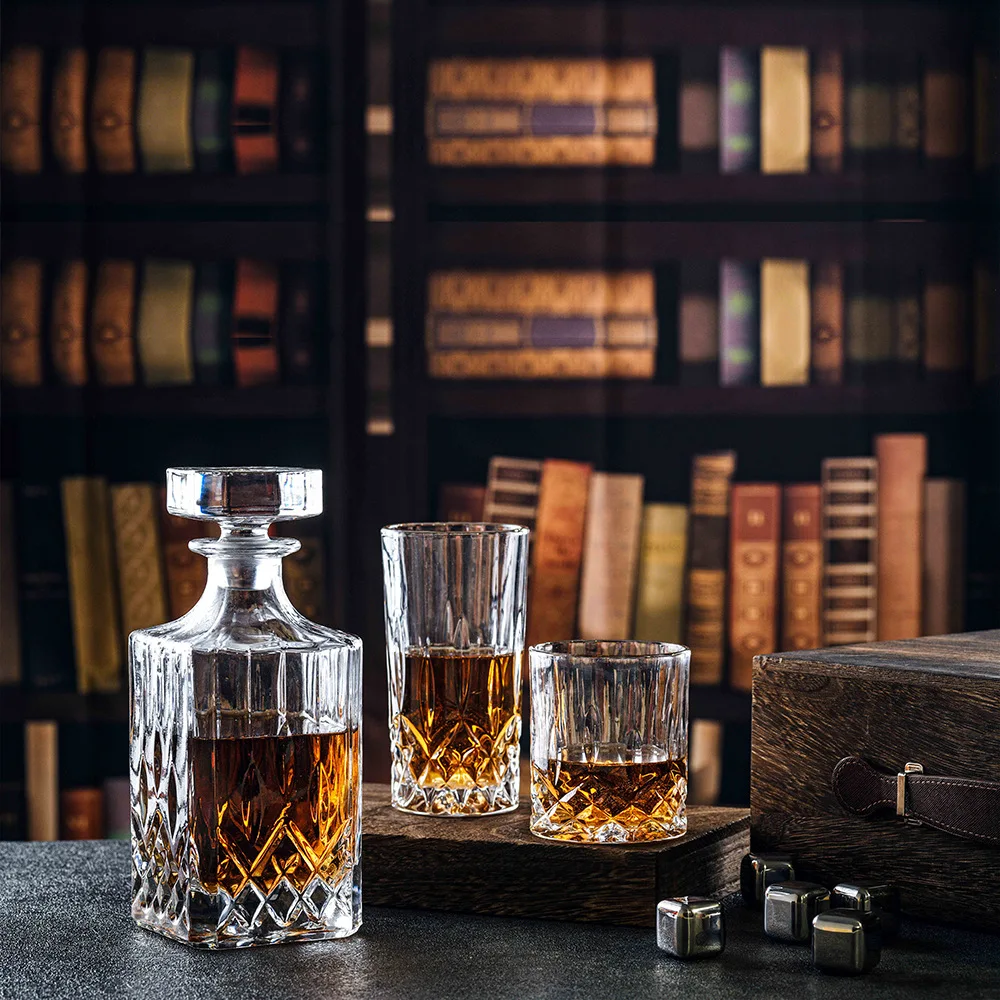 whiskey glass sets Free Sample 10 oz Round Bottom diamond shaped Iceberg Rock Glass Custom Premium Whiskey Glass