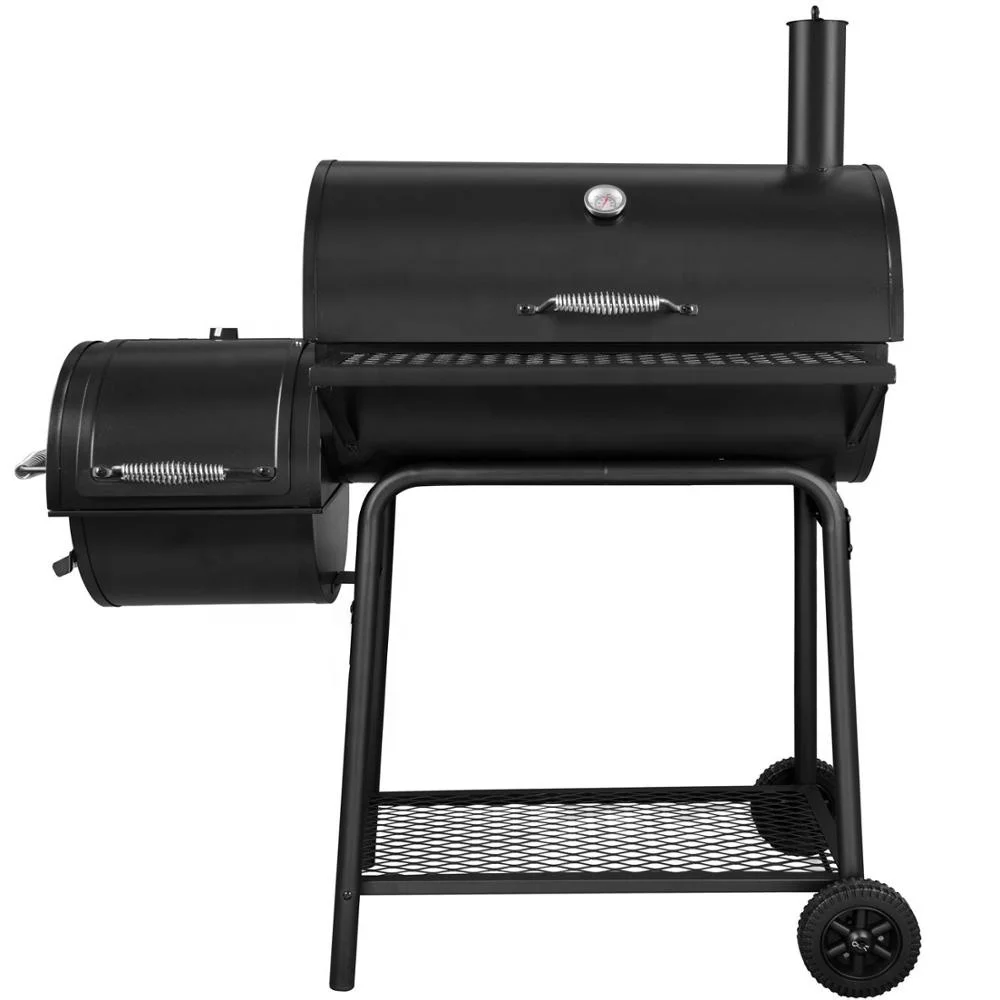 Large charcoal barrel smoker bbq outdoor grill