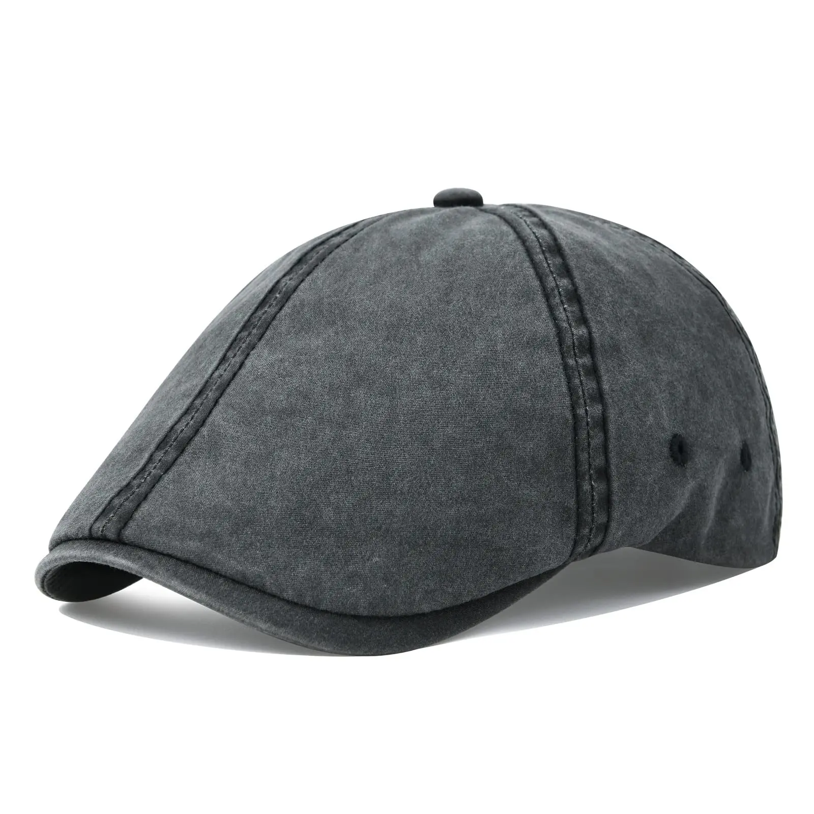 New Fashion Item Summer Customized 100%Cotton Soft Comfortable Washed Solid Sun Protection Breathable Flat Caps & Hats for Men