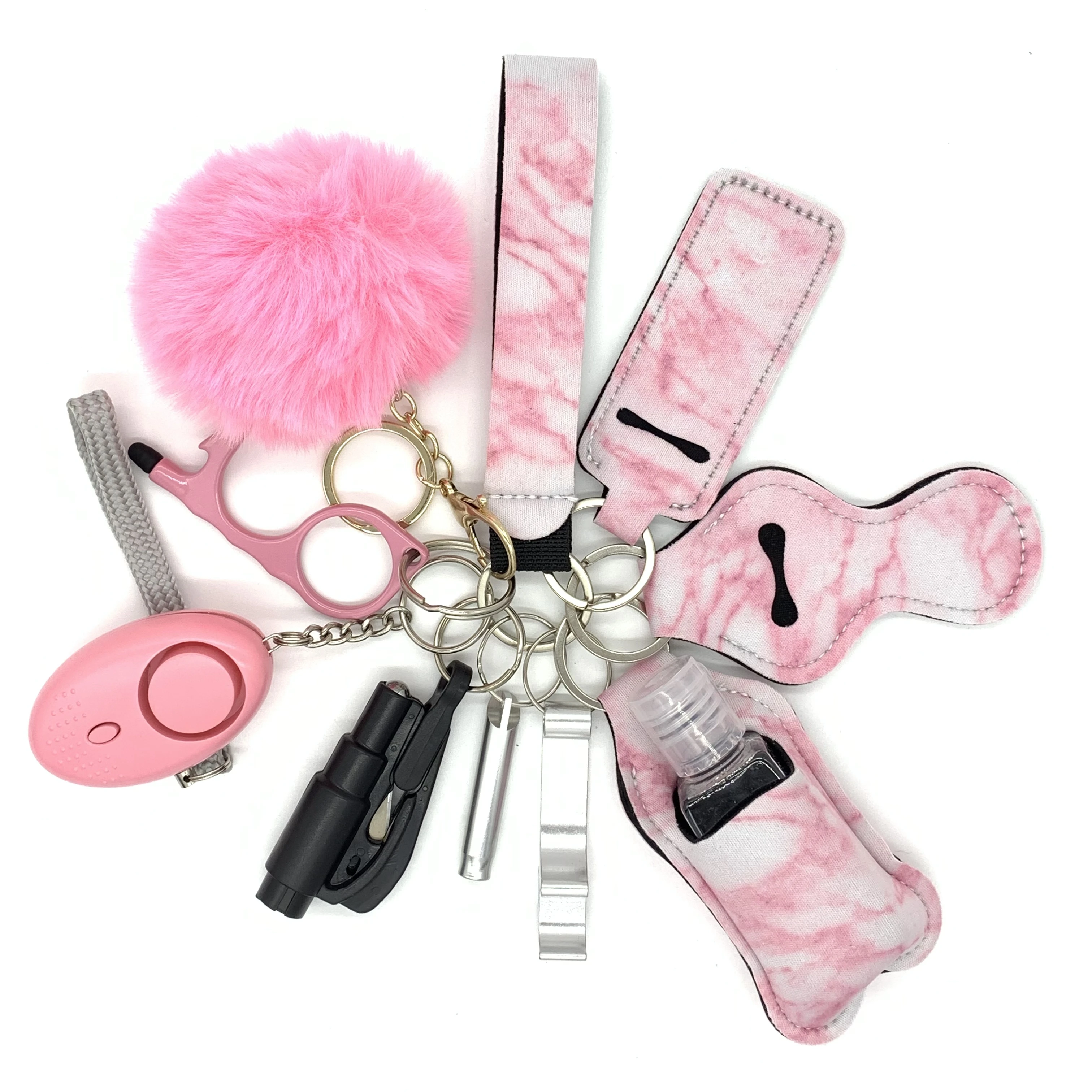 New Product Gift Self Defense Keychain Set Products Safety For Woman Self Defence Keychain Supplies