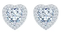 Luxury Birth Stone 925 Sterling Silver Heart Gem Stone Earrings