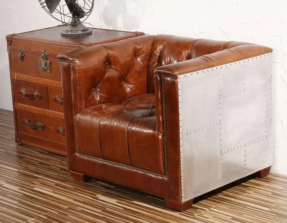 Винтажная Яркая кожаная мебель для дивана с