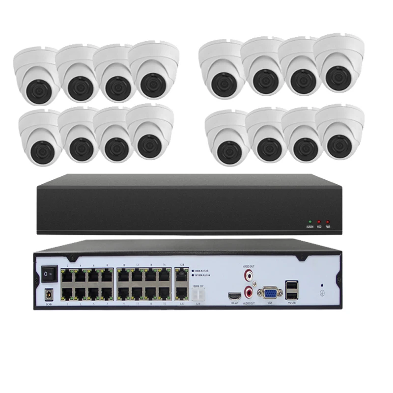8 Megapixel 16 channel 4K ip cameras video surveillance system with 8mp cctv poe nvr recorder kit (hdd,cable optional)