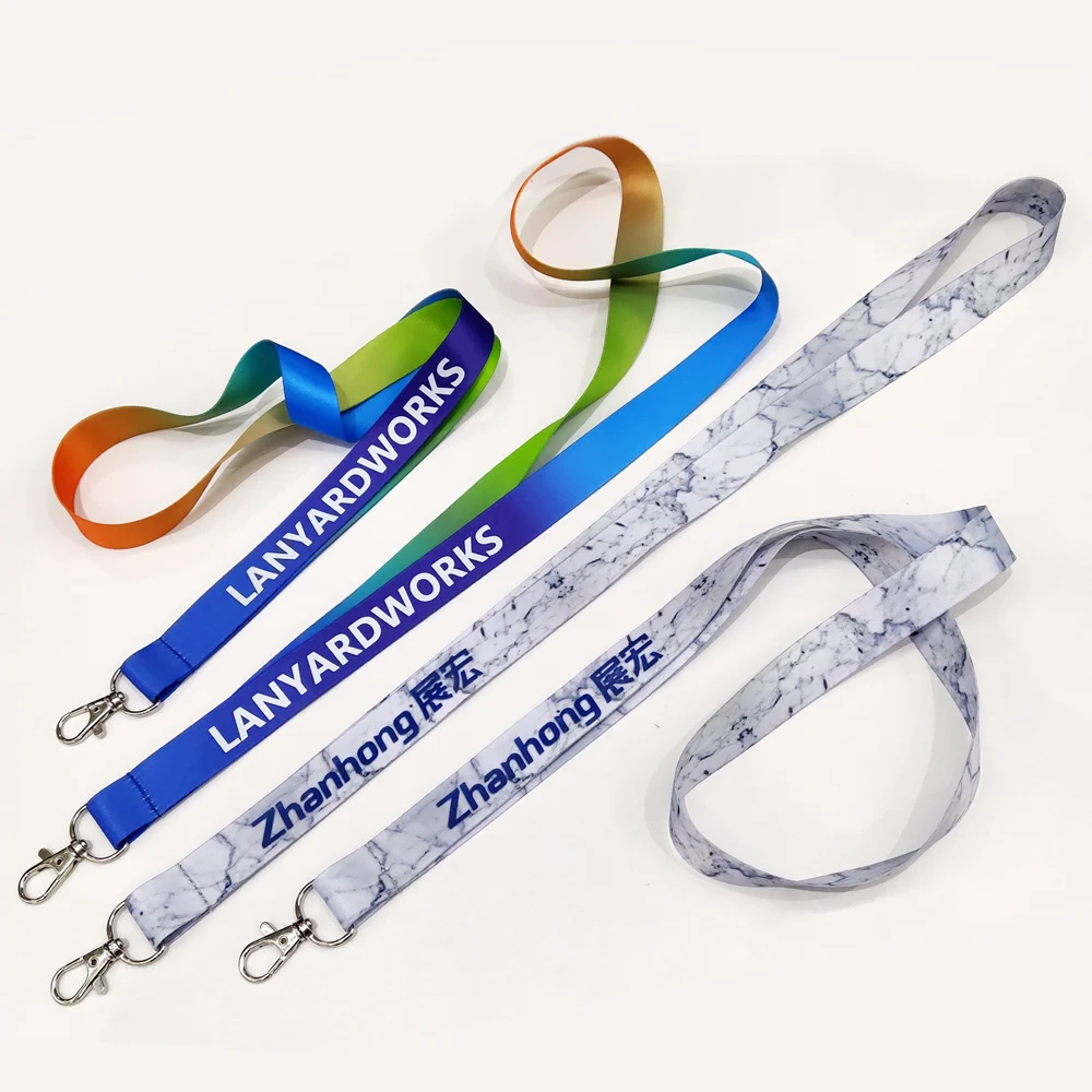Шнурки на шею из полиэстера с сублимационным логотипом бизнес-бренда заказ 2D
