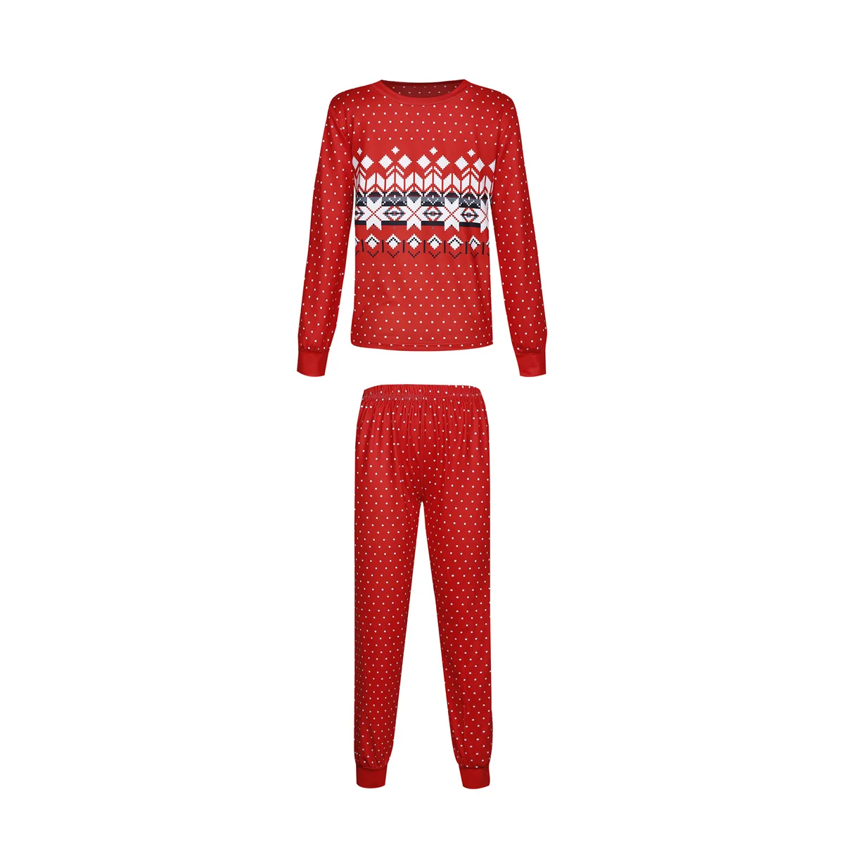 Wholesale Christmas Pjs Family 2021 New Arrivals Winter Dot Print Plus Size Long Sleeve Matching Christmas Pajamas For Family