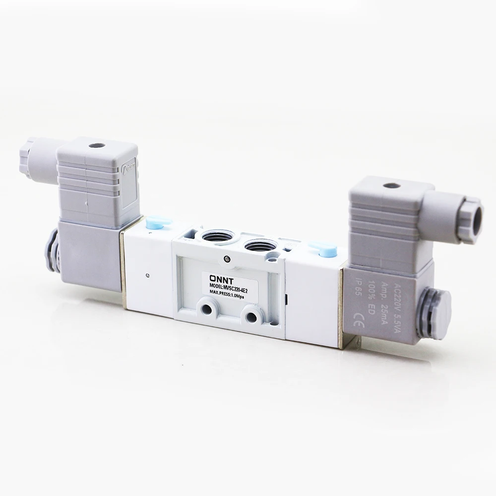 5/2 (Two-Position and Five-Port)  Double Coil Solenoid Valve Pneumatic MVSC 220 4E2 DC24V AC220V Mindman Pneumatic Valve