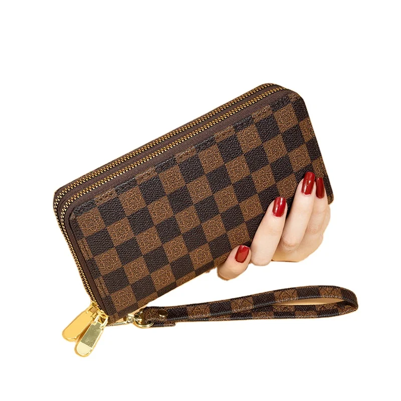 PU Girls New PU Girls Style Cute Colorful Long Cash Wallet Coin Purses Card Holder Double Zipper Handbag