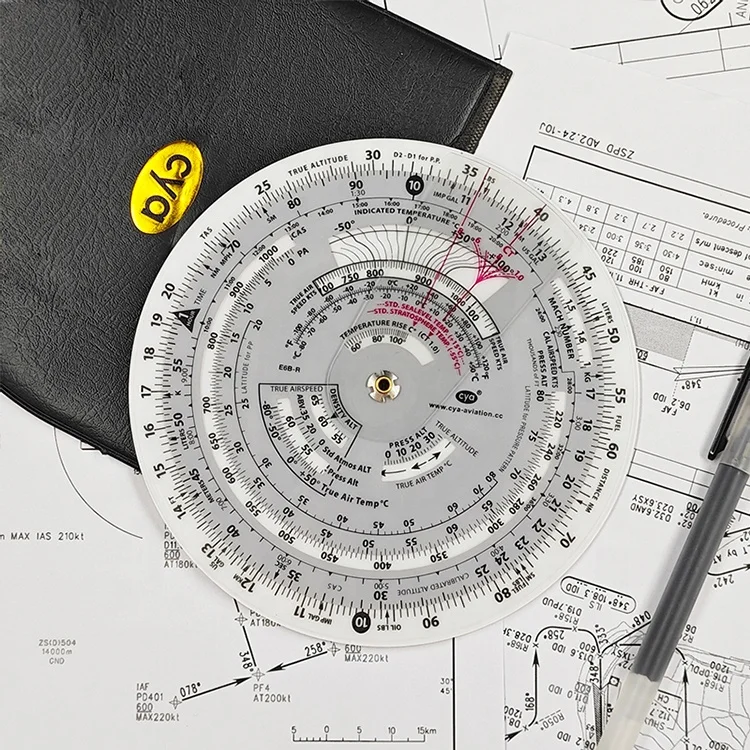 Circular E6B Flight Computer with vinyl case 6 INCH diameter Navigation Flight Calculator - wholesale aviation supplies