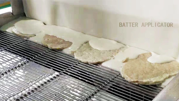 Shrimp Dipping Battering Chicken Fillet Bread Crumbs Covering Coating Machine