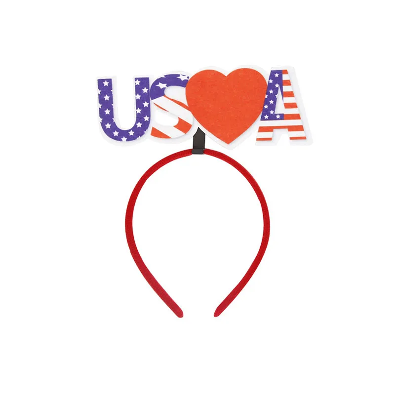 New Design American Independence Day Headband Holiday Party Decorated Flag Red Headband Hair Accessories
