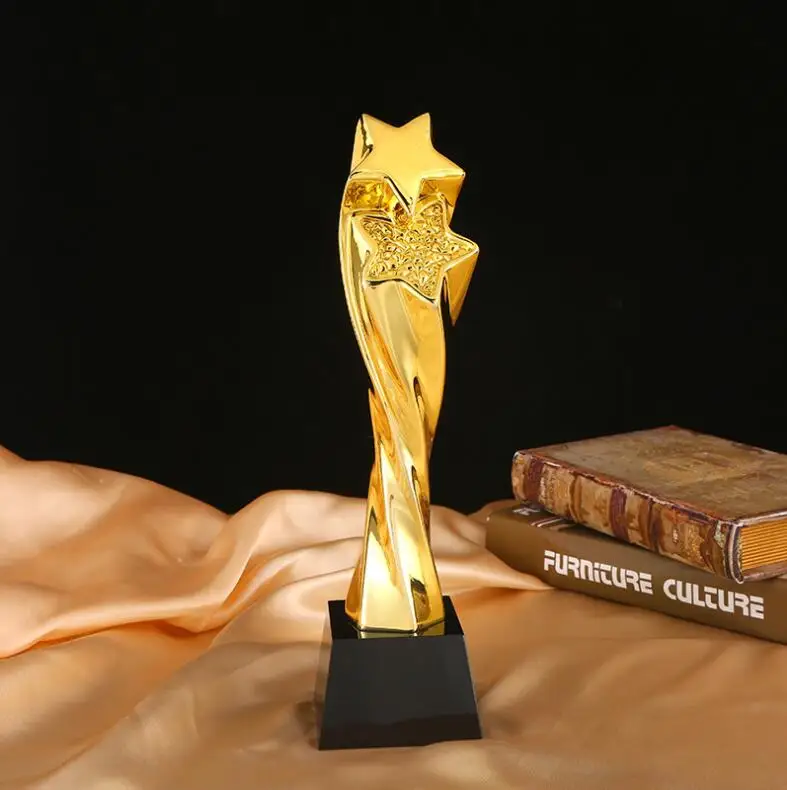 Most Popular custom Shaped Crystal Golden Trophy And Awards for souvenir