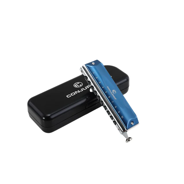 Conjurer remarkable for beginner 10 holes 40 tune film-free  practice chromatic harmonica musical instruments