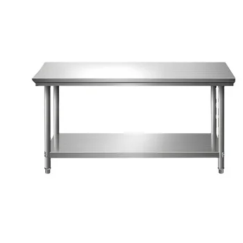 Two Tier Hotel Restaurant Kitchen Working and Prepping Table Fish Cleaning Table Work Table Stainless Steel Work Bench