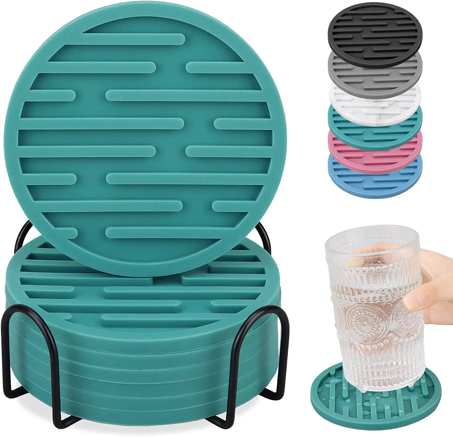 Silicone Sublimation  Round Resin  blank sale Slate Roller Coasters for Mug drinks parts backyard  for kids custom cheap coffee