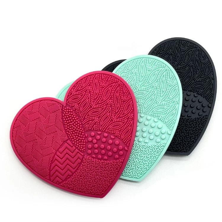 
Double circles silicone multi makeup brush cleaner mat cosmetic makeup brush washer with sucking disc 