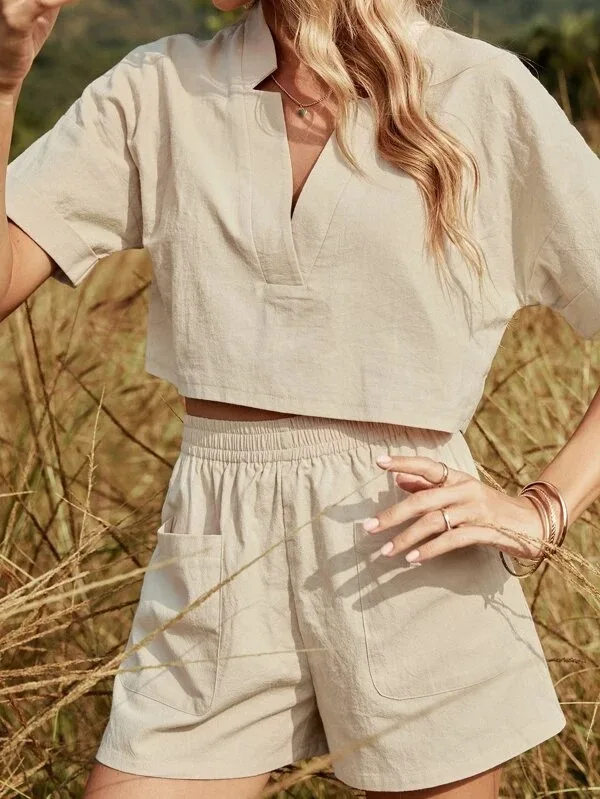Loveda Wholesale Western Boutique Cotton Short Pajama Set Custom Shorts Sets for Women Two Piece