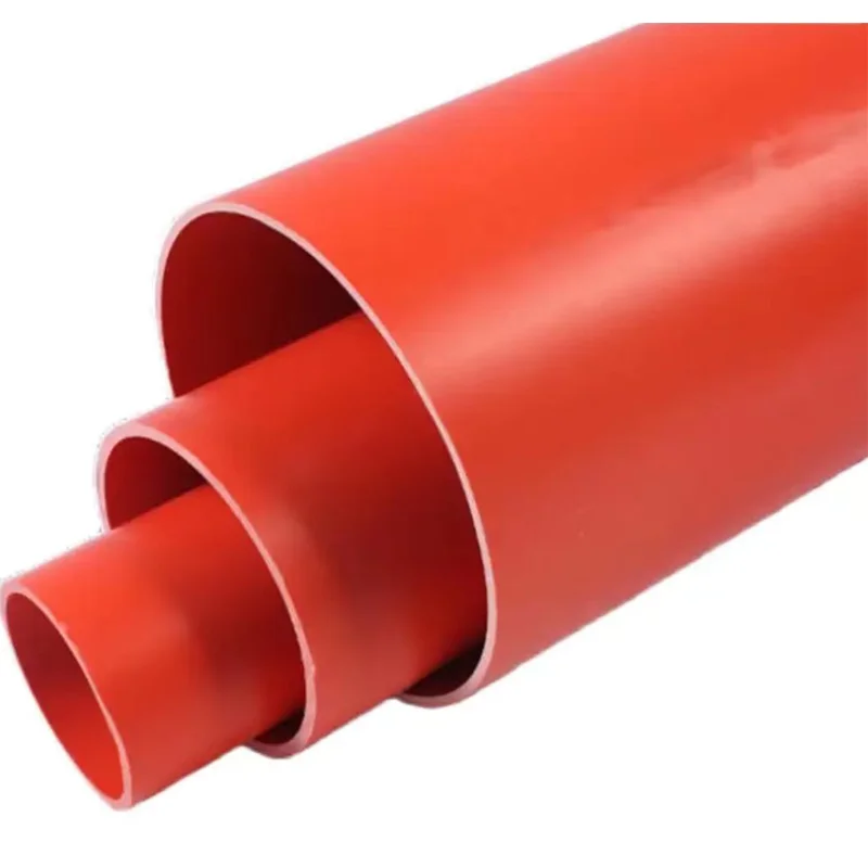 Customized Size Length Orange Smooth Engineering Cable Protective CPVC Power Pipe Plumbing Fittings Moulded Processed CPVC