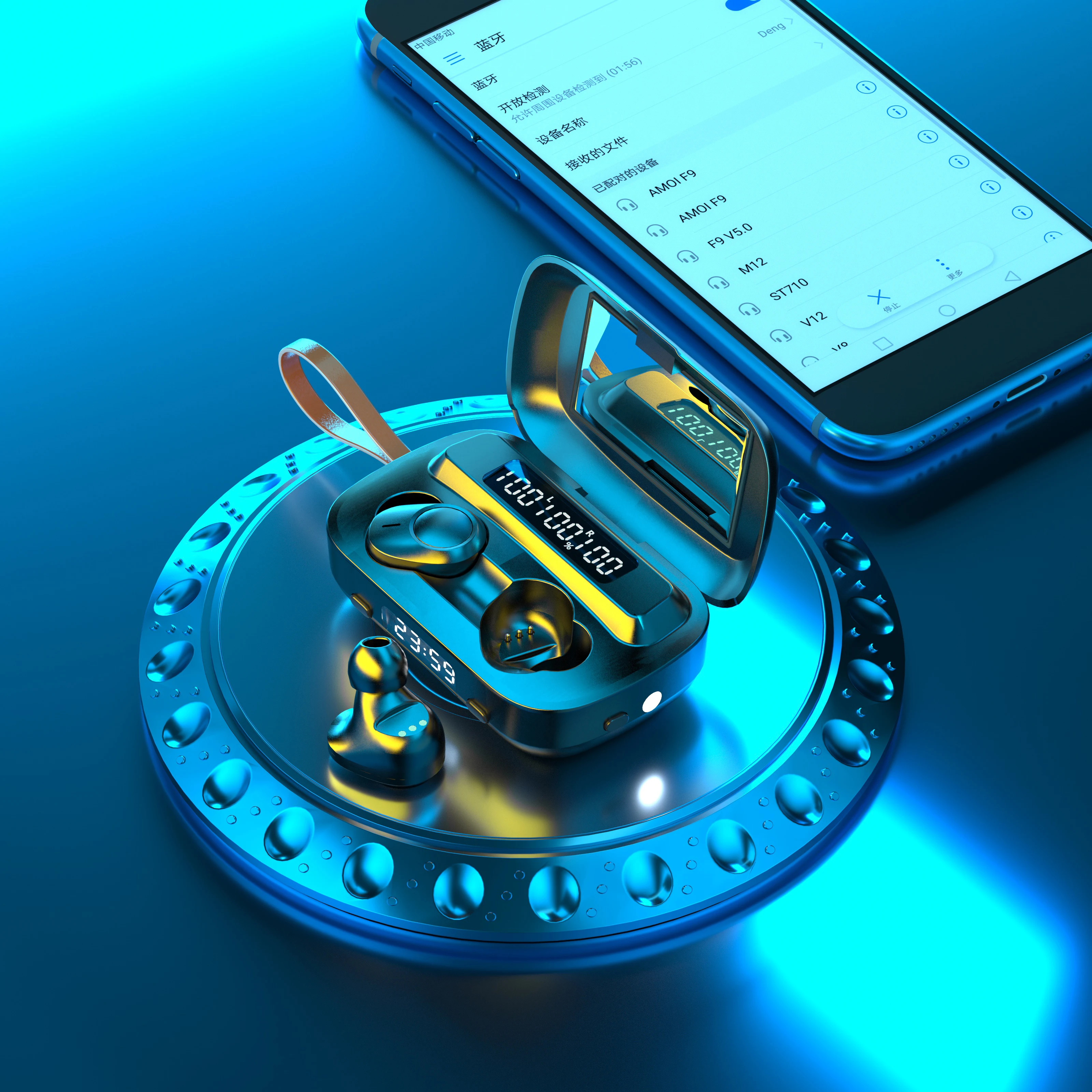 
M13 TWS 9D Stereo Noise Cancelling Headset Touch Control Earbuds Clock Display Headphones Ipx7 Waterproof Wireless Earphone 