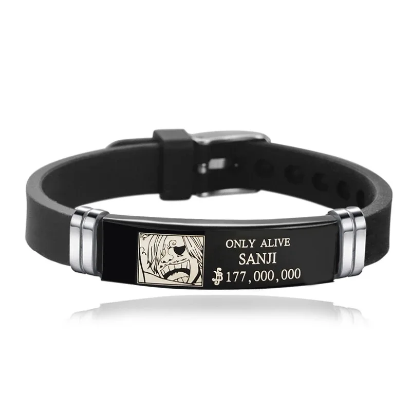 23 Designs Luffy Zoro Anime Watch Strap Bracelet Straw Hat Pirates Stainless Steel Silicone Adjustable Jewelry Bangle Bracelets