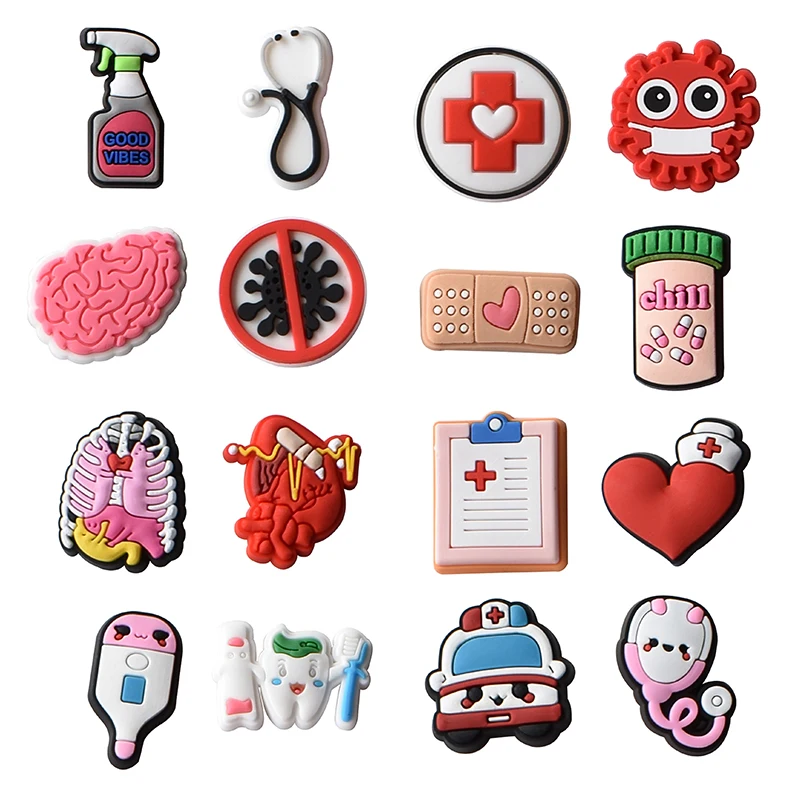 Healthcare medical doctor nurse croc shoe charms fit for kids adults women clog shoes bracelets wristbands