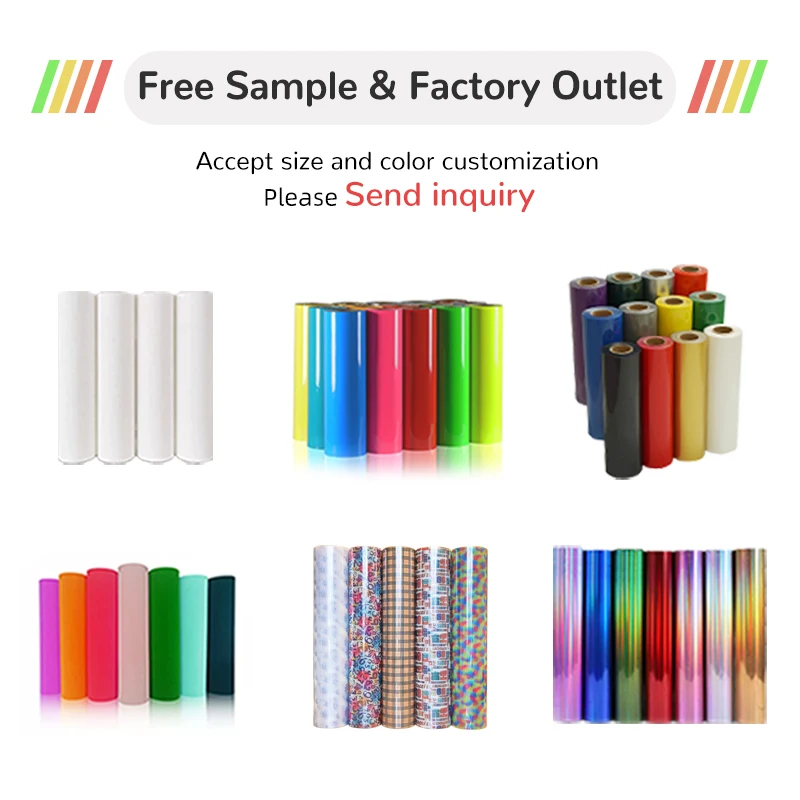Quality Flex Htv Free Sample TPU Pvc Pu Custom PlotterVinyl Heat Transfer Film Rolled Of Clothing