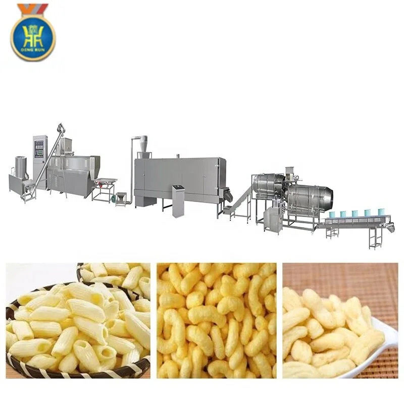 continuous line for making corn snack cheese balls making equipment corn flour expanded cheese puffs snack production machine