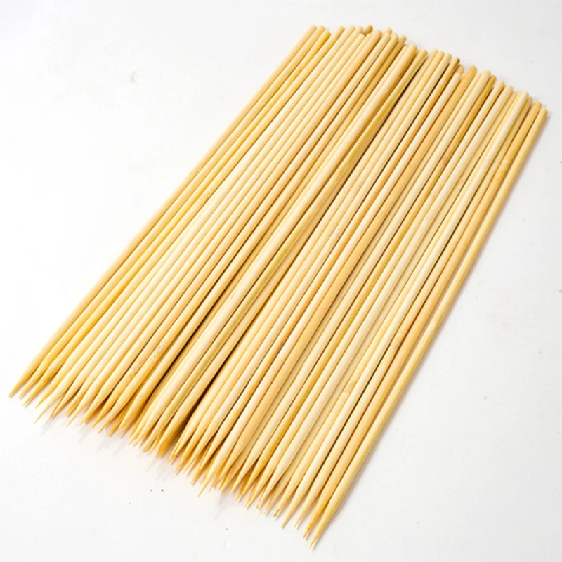 Kebab skewers china round beef brazilian chicken 25 cm bbq skewer disposable natural bamboo bbq stick barbecue skewer