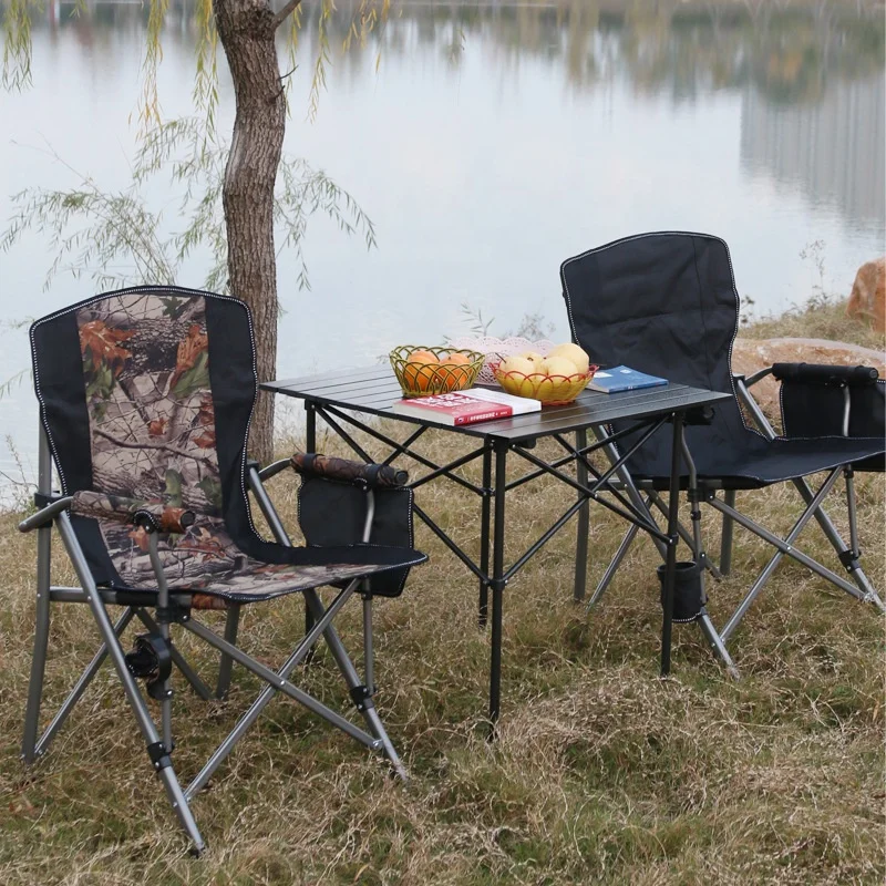 Outdoor Folding Portable Large Beach Chair Collapsible Outdoor Camping Chair Comfortable Fishing Chair