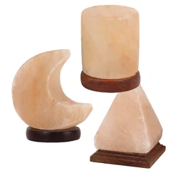 Wholesale Night Light Moon Shape Pink Crystal Rock USB Himalayan salt Lamps with 7 Colors Changing