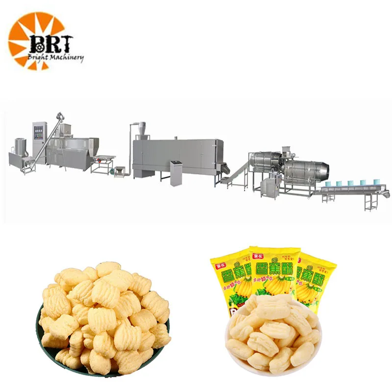 twin screws fully automatic corn puff snack food extruder machine corn snacks production line making equipment machinery