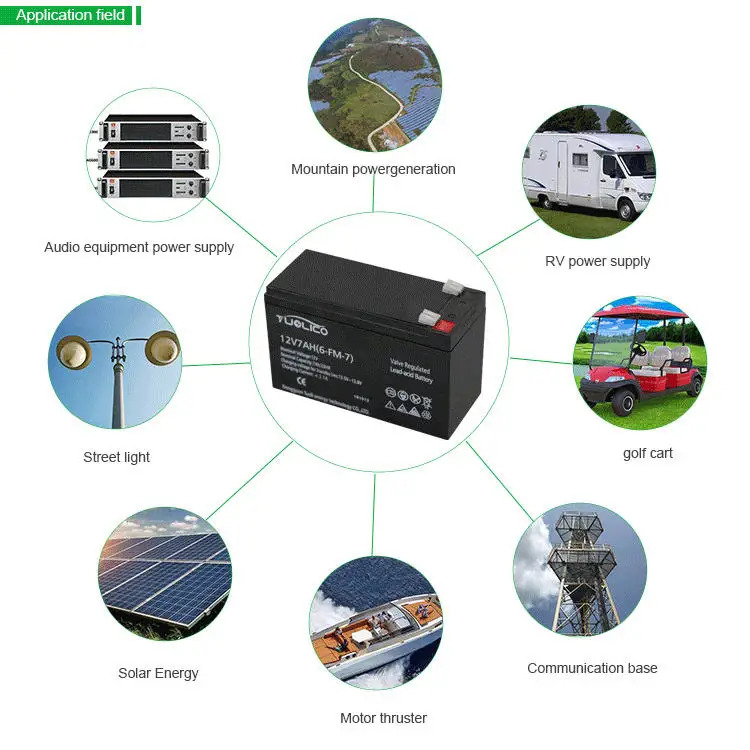 12 Volt 12V 7Ah 7 amp deep cycle SMF Rechargeable AGM sealed lead acid VRLA battery for Solar IPS UPS