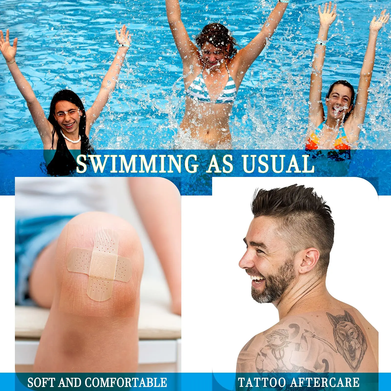 Showerproof Transparent Adhesive Film Dressings Clear Wound Bandages Protectors for Shower Tatoo