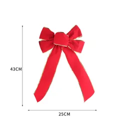 New Design Pre-tied DIY Gift Wrapping Ribbon Bow Large Bow Red Velvet Ornament Christmas Scene Christmas Ribbon Bow