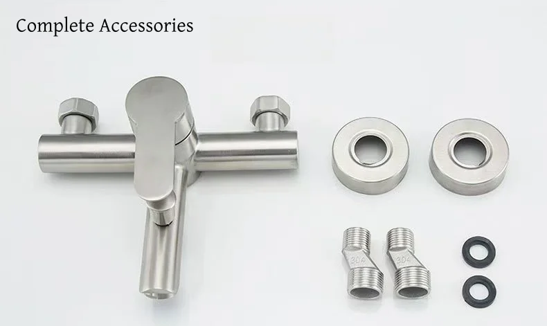Popular Wall Mounted SUS304 Brushed Bathroom Shower Faucet Hot Sale Cold And Hot Water Bathtub Mixer Tap