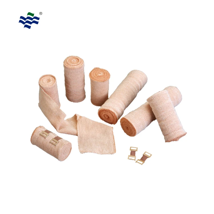 Medical Dark Skin Rubber Elastic Bandage With Two Clips