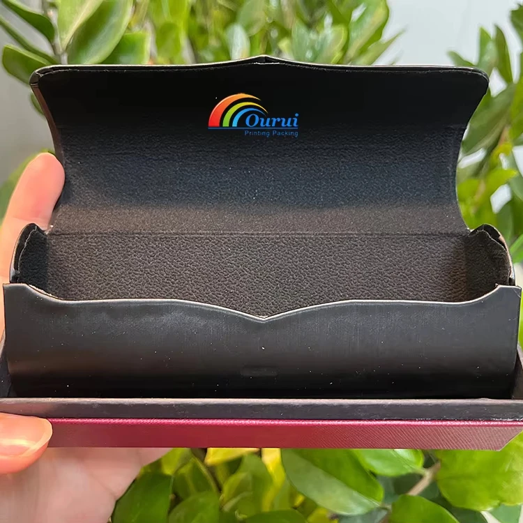 Red brand glasses case elegant luxury original design full set with accessories best gift packaging for women