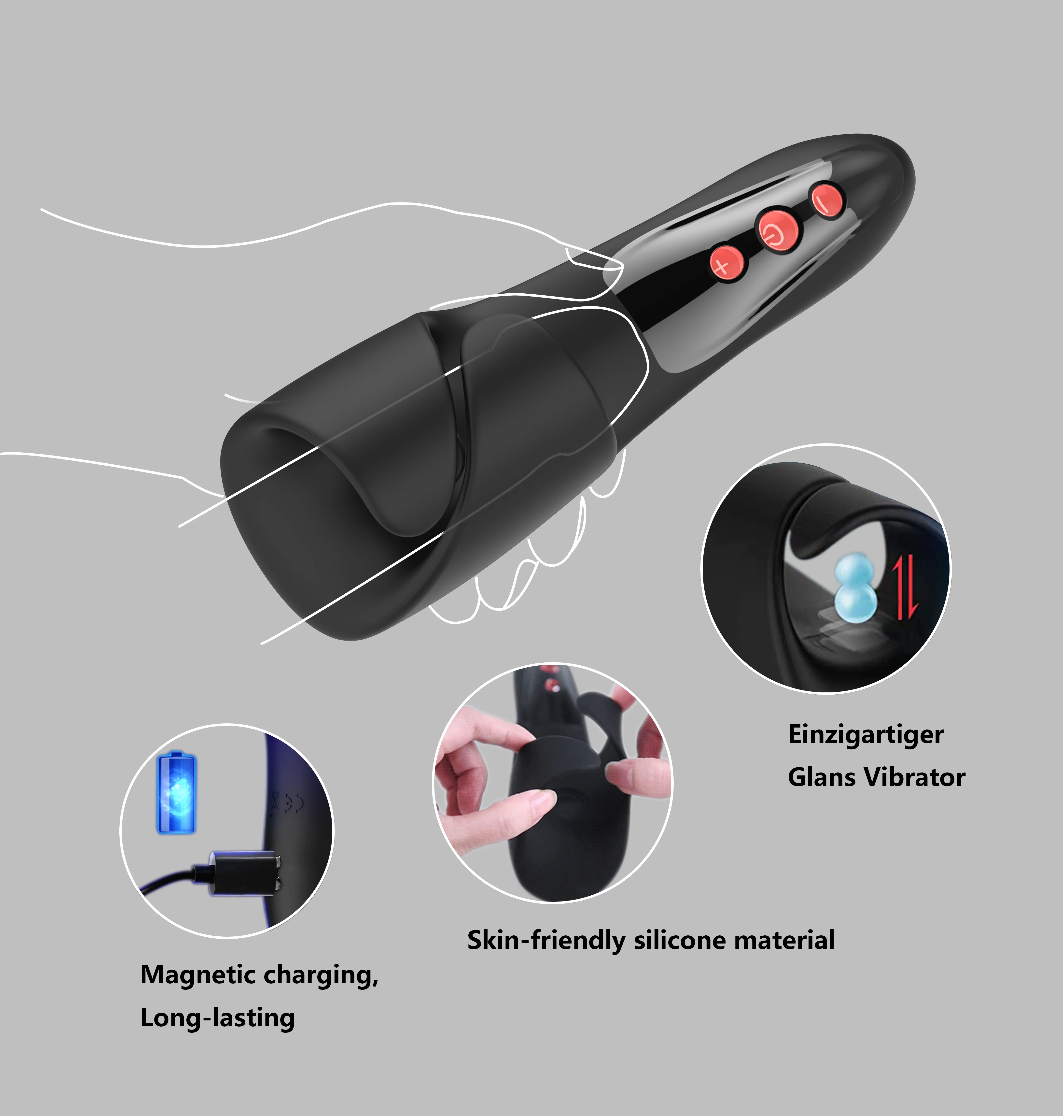 Besting Selling Silicone USB Rechargeable Adult Sex Toys Exercise Wand AV Vibrator for Men Training