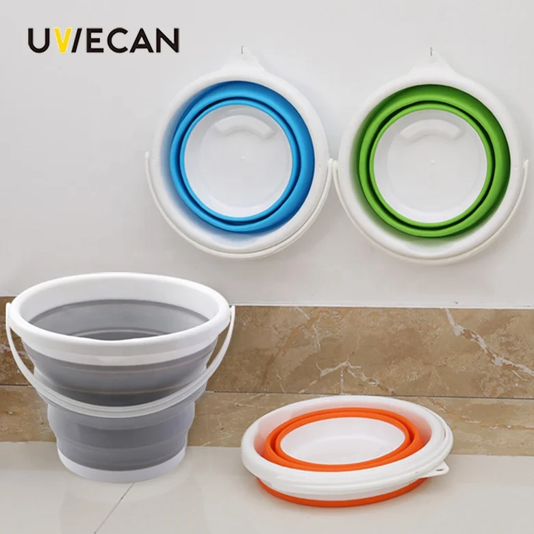 SAMMART Collapsible Plastic Bucket - Foldable Round Tub - Portable Fishing Water Pail - Space Saving Outdoor Waterpot Uvc021
