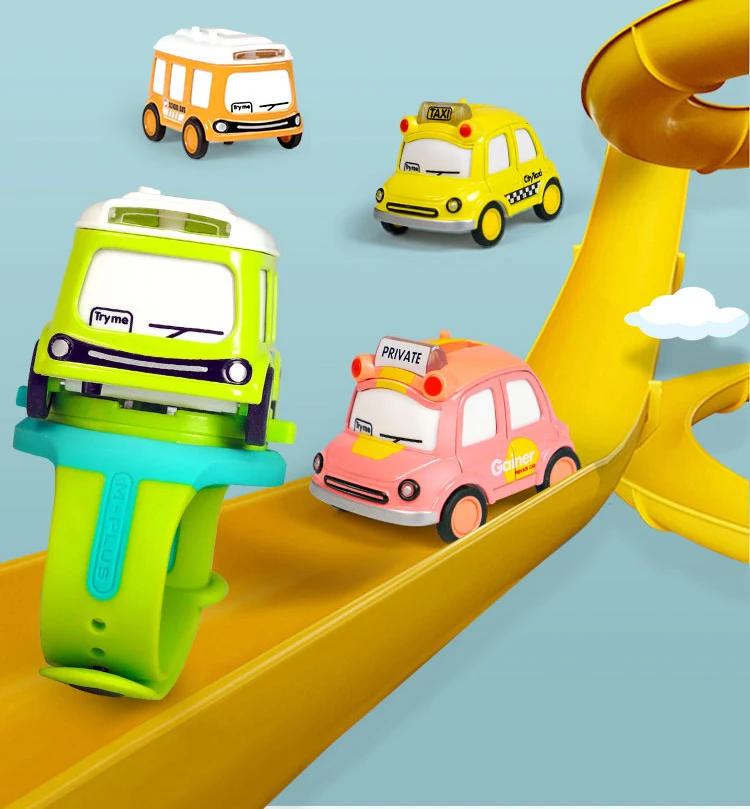 Car Toys Die Cast Vehicles Digital Watch 2 in 1 Wrist Pals Toy Touch Change Music & Colorful Lights Kids Educational Toddler Toy
