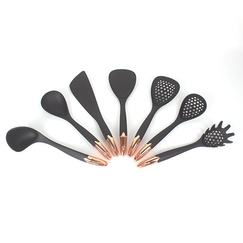 Kitchen accessories 7 PCS kitchenware cooking spatula set nylon kitchen utensil set with pp handle
