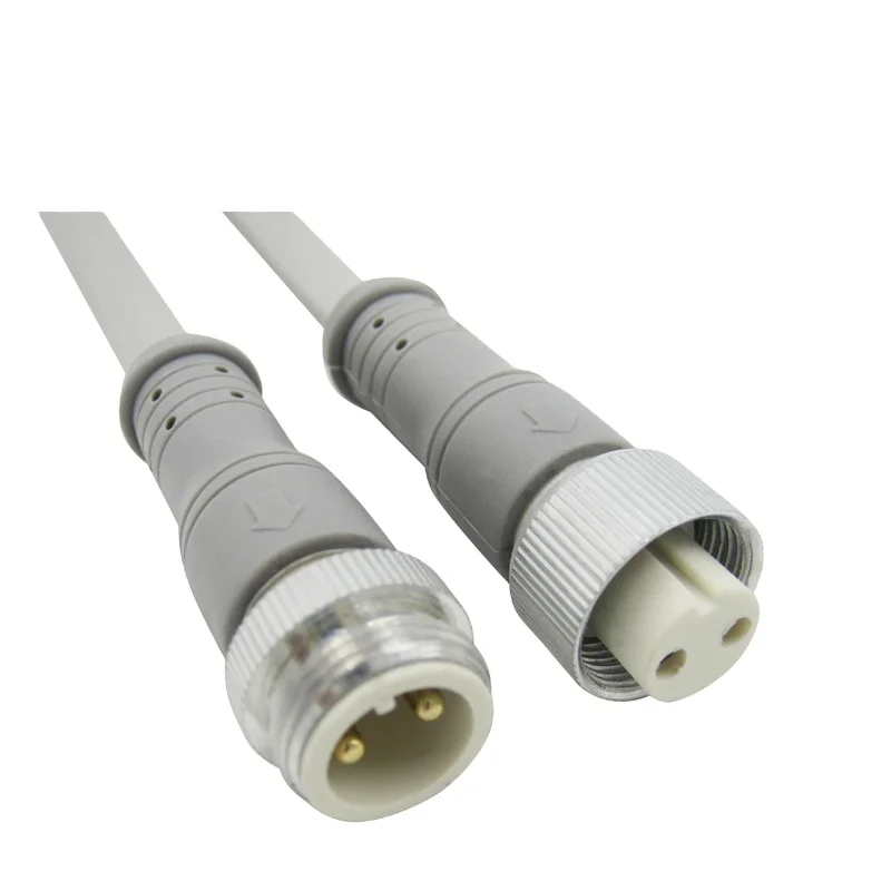 2PIN Waterproof Led Wire Harness Molded M16 Metal Connector IP65 Male Female Sensor Connector For Outdoor Indoor