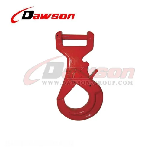 G80 WLL 2.2T Long Body Forged Steel Clevis Self-locking Hook for Web Sling