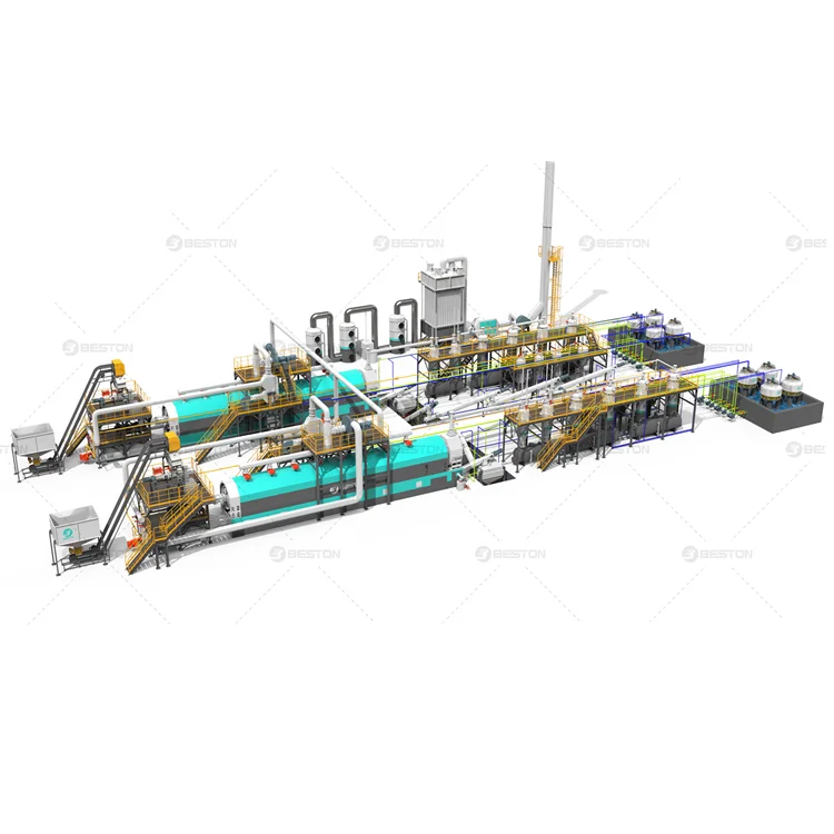 Beston Group 30 Ton High Quality Fully Continuous Automatic Waste Tyre Pyrolysis Plant
