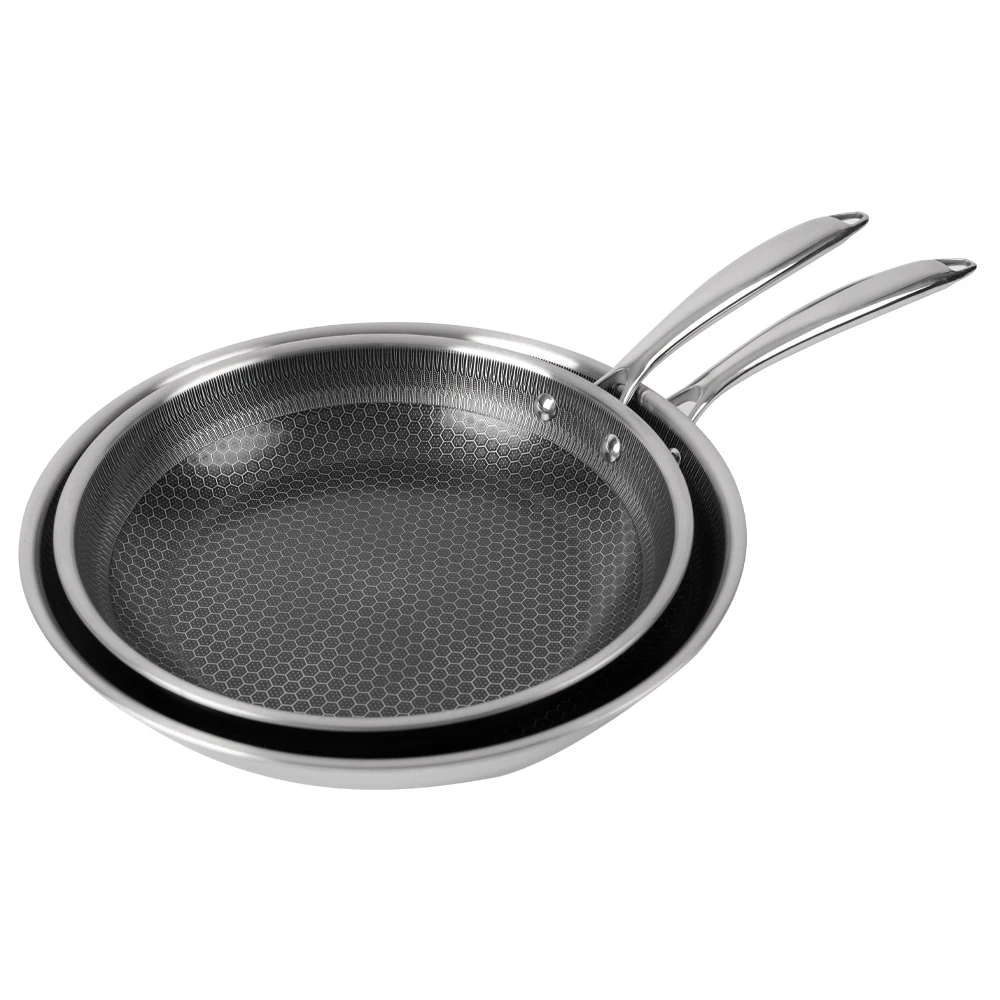 Smartpan Triply Non Stick Stainless Steel Fry Pan Skillets 8 10 12 inch Honeycomb Cooking Pan 20cm 24cm 26cm Frying Pan
