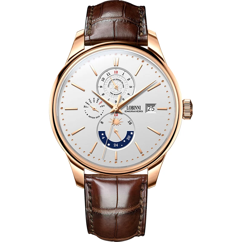 LOBINNI Classic Water Proof Automatic Movement New Watch For Man 2023 Leather Belt