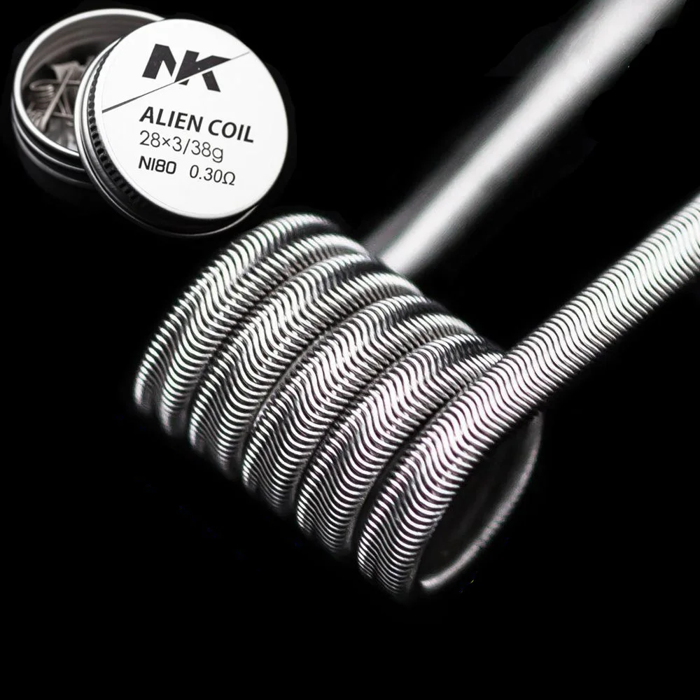  NK Заводская поставка Ni80 готовые катушки ручной работы alien tricore 28ga clapton DIY для вейпа