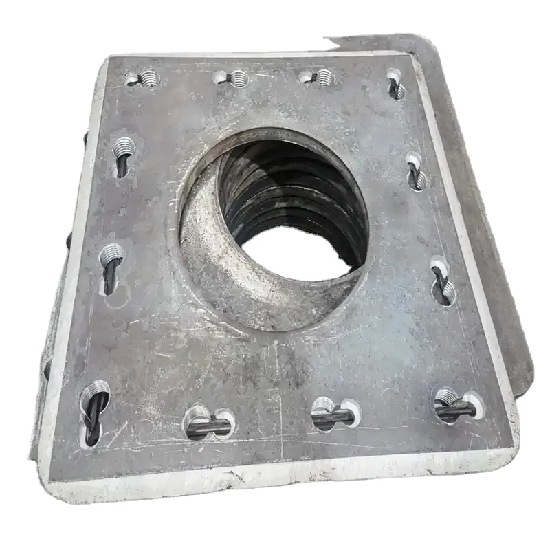 SS400 Q235 mild steel end plate for pre-stressed concrete poles square pile end plate customizable production