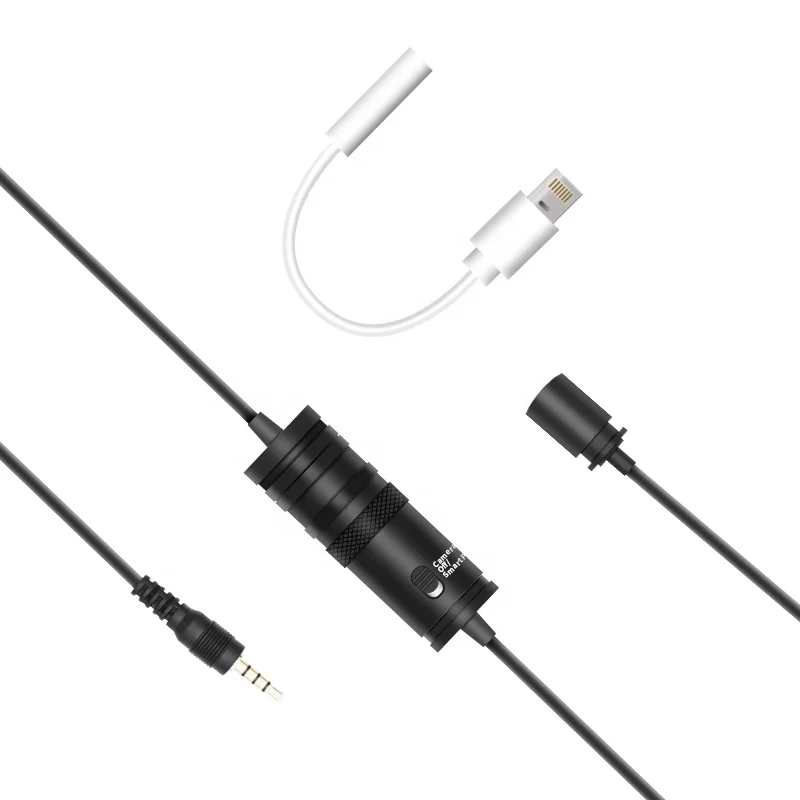 Portable multi function camera video collar clip lapel microphone for youtube video recording vlog